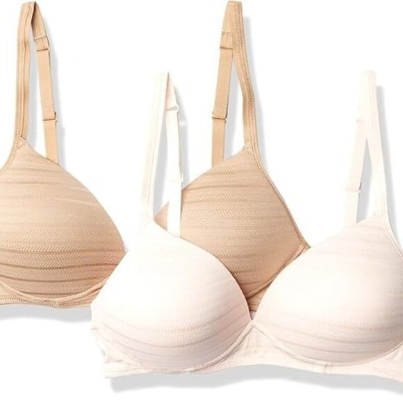 NWT Warners Elements Of Bliss Benefits Wireless Lift T-Shirt Bra 2-Pack Size 38C - Picture 1 of 7